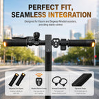 E-Scooter Blinker mit Lenkergriffen – LED Blinklicht Set mit kabelloser Fernbedienung | USB wiederaufladbar | Universell