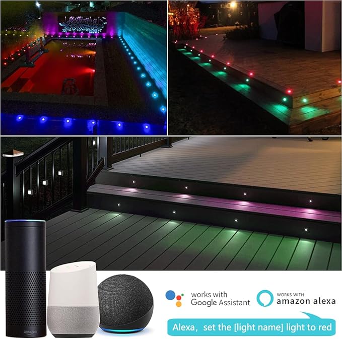 WIFI RGB LED Terrassen-Einbaustrahler – 10er Set | Smarte Akzente für Innen & Außen