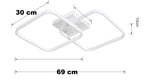 Große LED Deckenleuchte 65 cm – Modernes Quadratisches Design, Kaltweißes 6500K Licht und Gleichmäßige Raumausleuchtung