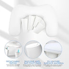 Nagelarmauflage / Armlehne für Nageldesign – U-Form | PU-Leder | Weiß