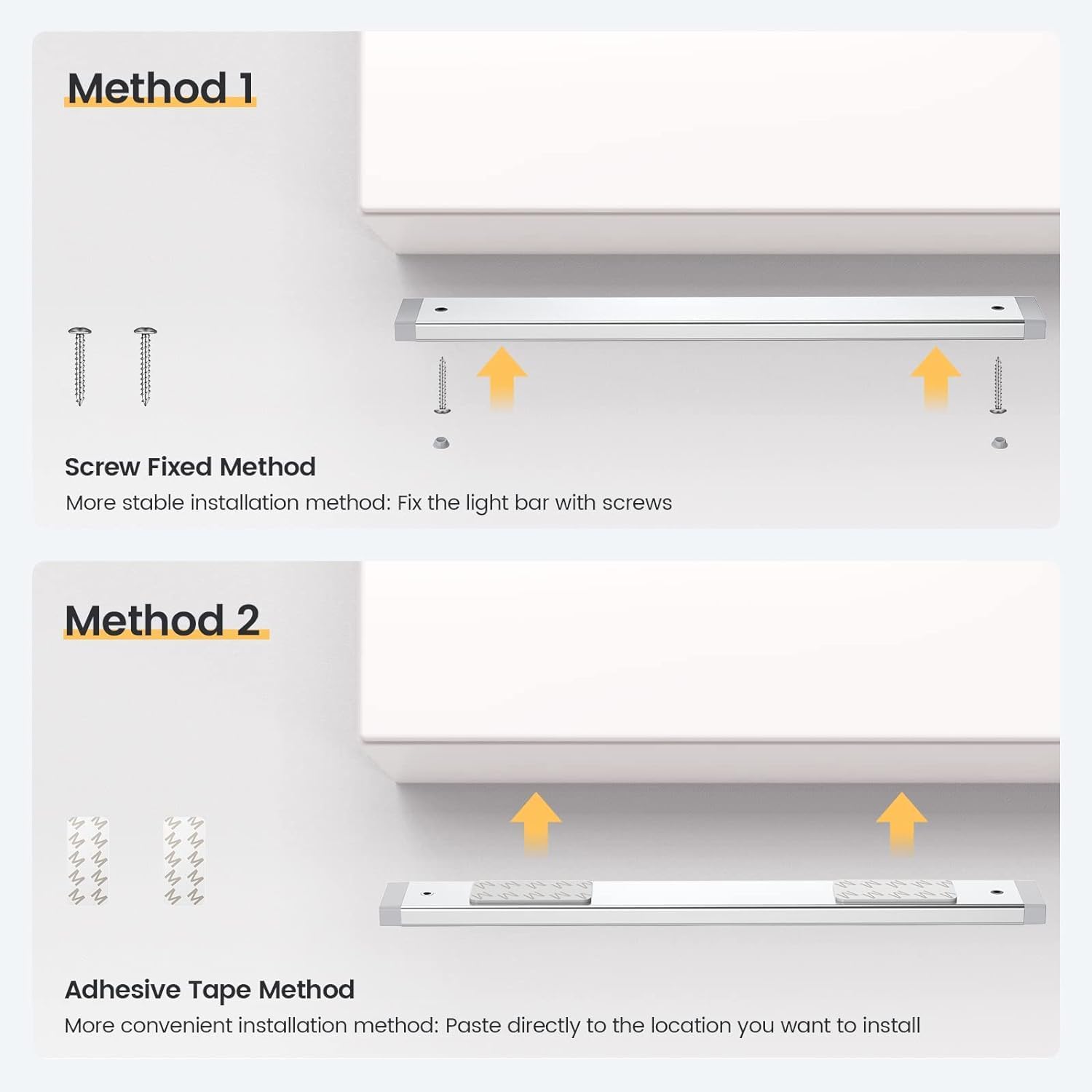 2 LED Unterbauleuchte 30 cm – Smarte Schrankbeleuchtung mit Berührungslosem Sensor & Dimmfunktion