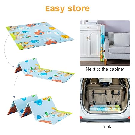 Aurorast Baby / Kinder Spielmatte - Beidseitig bespielbar - Abwaschbar