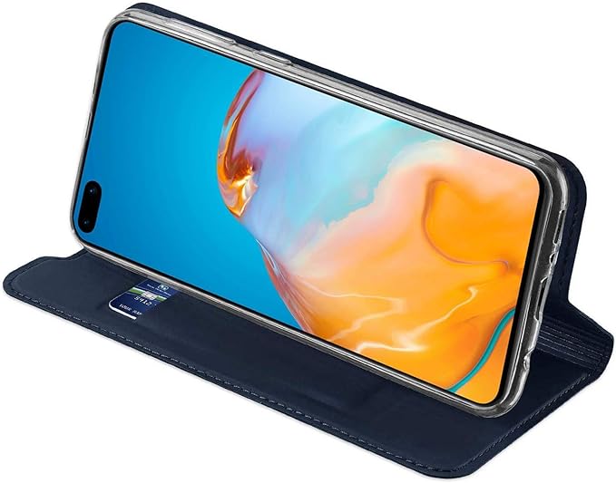 Handyhülle für Huawei P40 Pro, Premium Handy Flip Cover für Huawei P40 Pro Hülle Book Case PU Leder Tasche, Blau