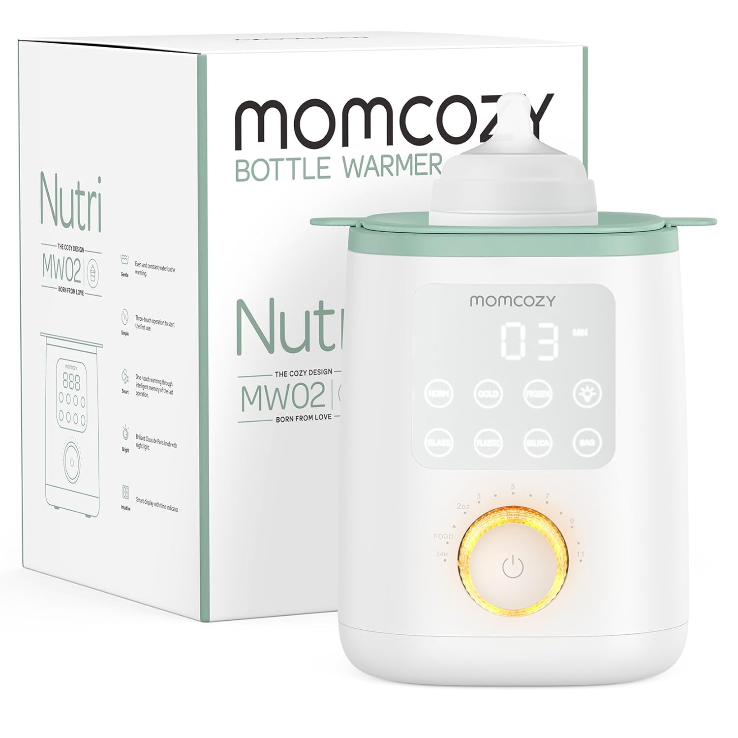 Momcozy MW02 9-in-1 Flaschenwärmer – Schnelles und präzises Erwärmen für Milch & Babykost