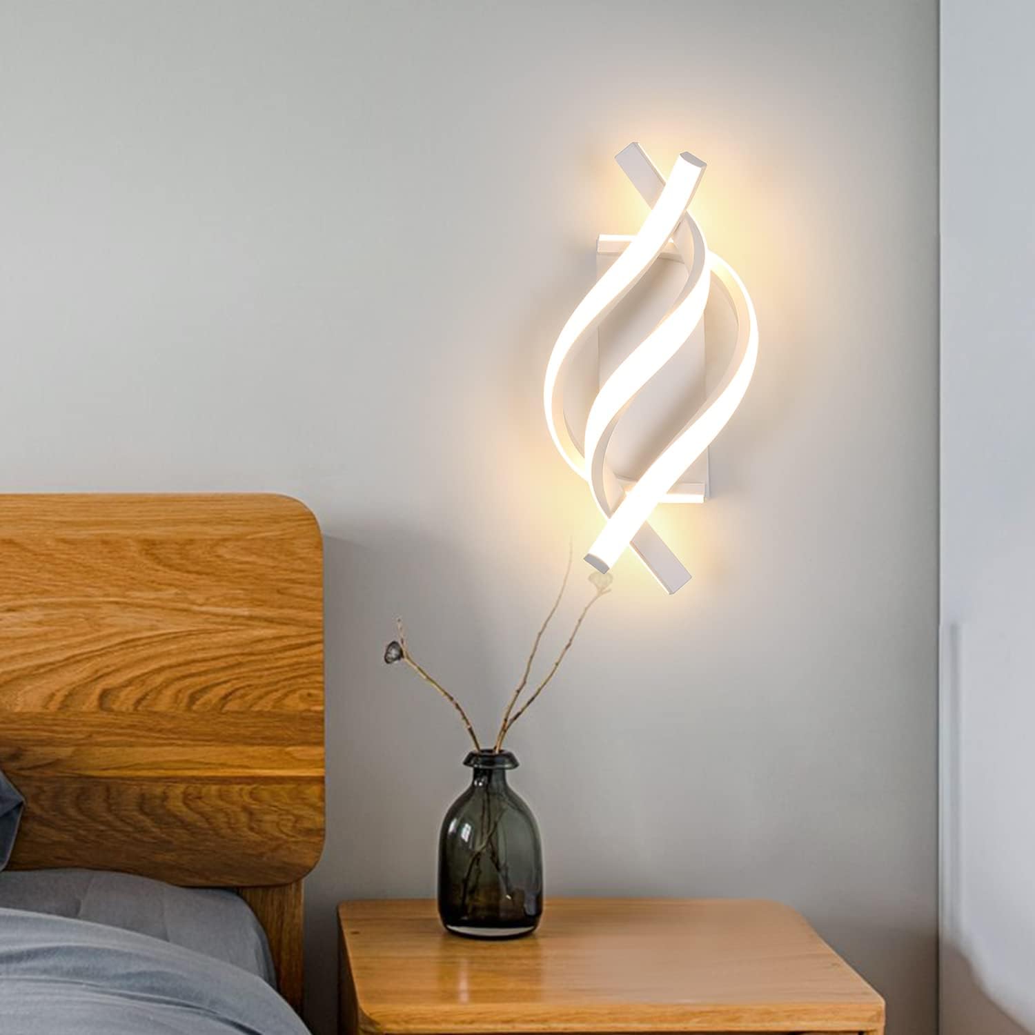 Comely 22W Wandlampe Weiß Modern – LED Wandleuchte Innen, 2500 lm, Warmweiß 3000K
