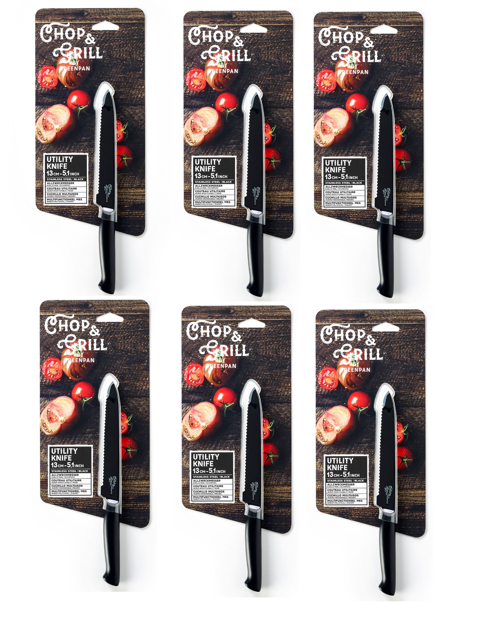 Chop & Grill by Greenpan  * Allzweckmesser * 13cm * Edelstahl * schwarz * UVP 29.90€