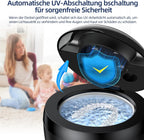 Ultraschallreinigungsgerät 45 kHz mit UV-Reinigung – Für Zahnschienen, Retainer, Prothesen, Schmuck & Zahnbürstenköpfe | 4 Reinigungsmodi | Schwarz