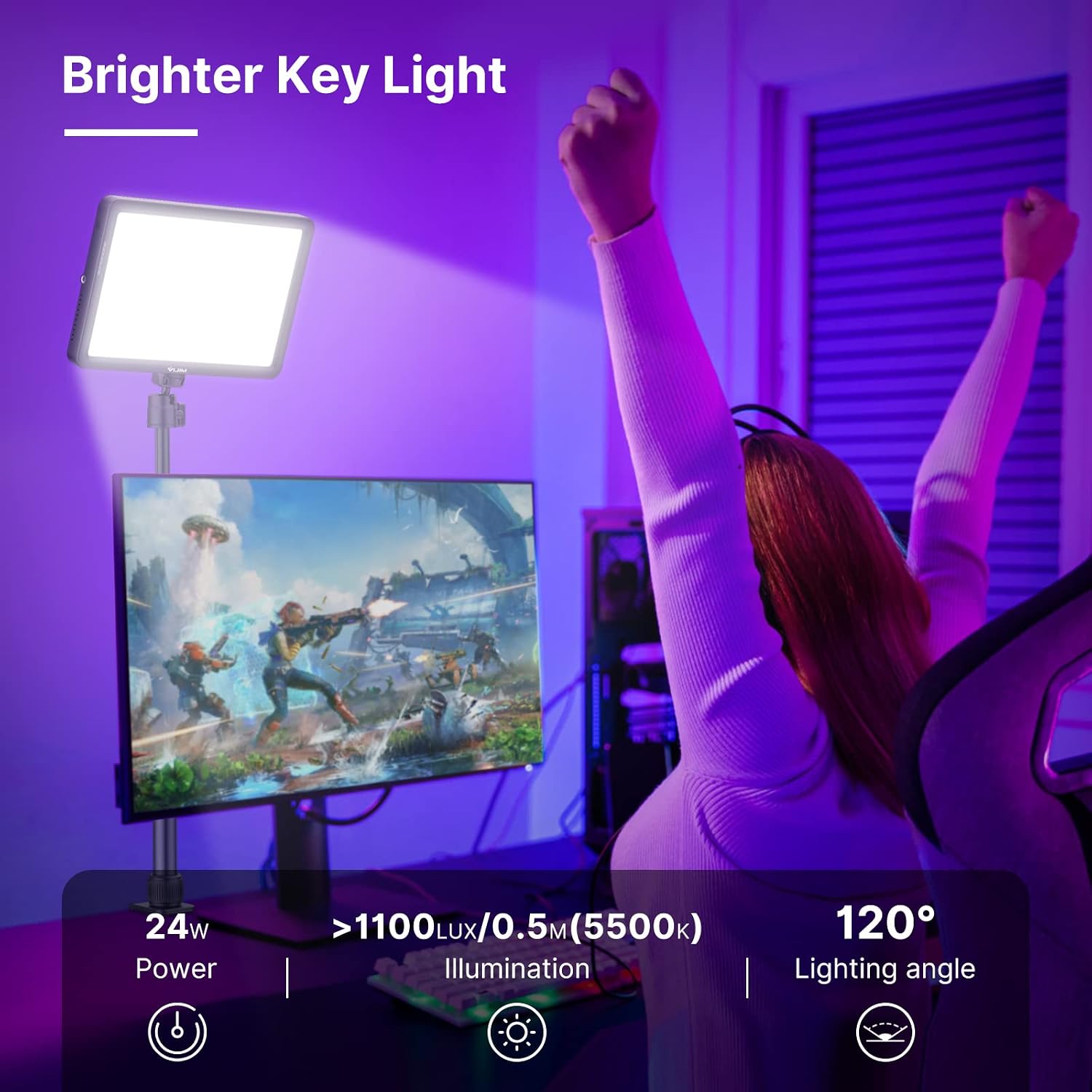 VIJIM K22 Key Light LED Videoleuchte mit Fernbedienung – Professionelles Studio-Licht für Streaming, Video & Fotografie