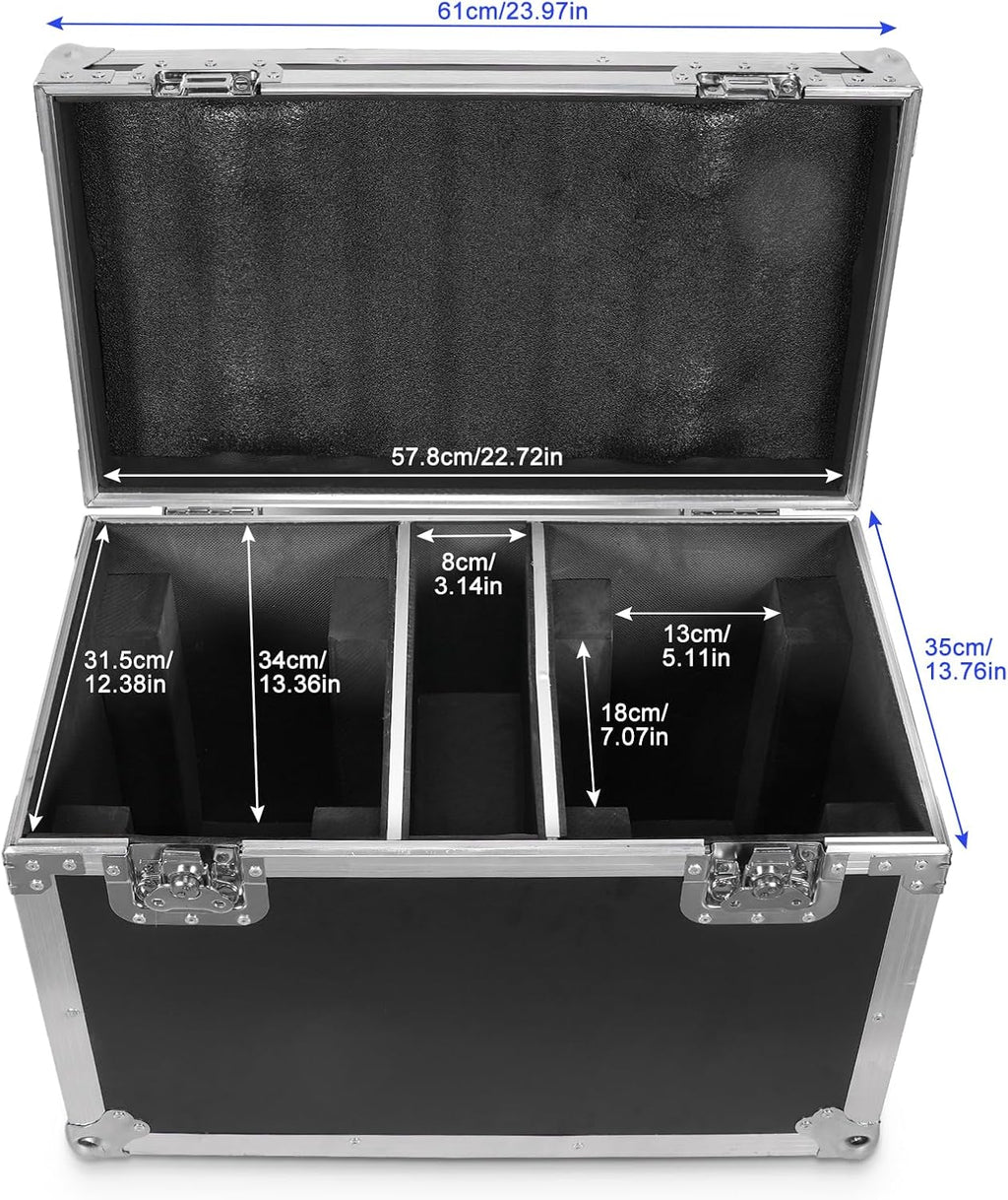 Flightcase mit Rollen 2-in-1 für 2 × 19x15W Moving Head Wash LED – Schwarz