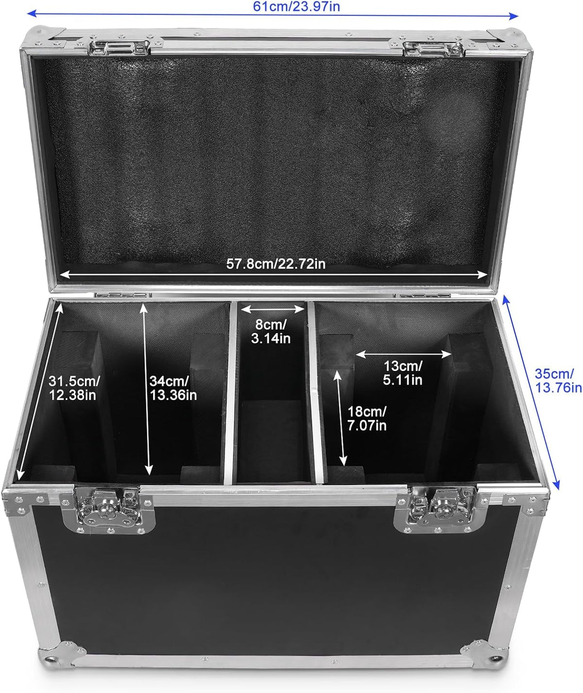 Flightcase mit Rollen 2-in-1 für 2 × 19x15W Moving Head Wash LED – Schwarz