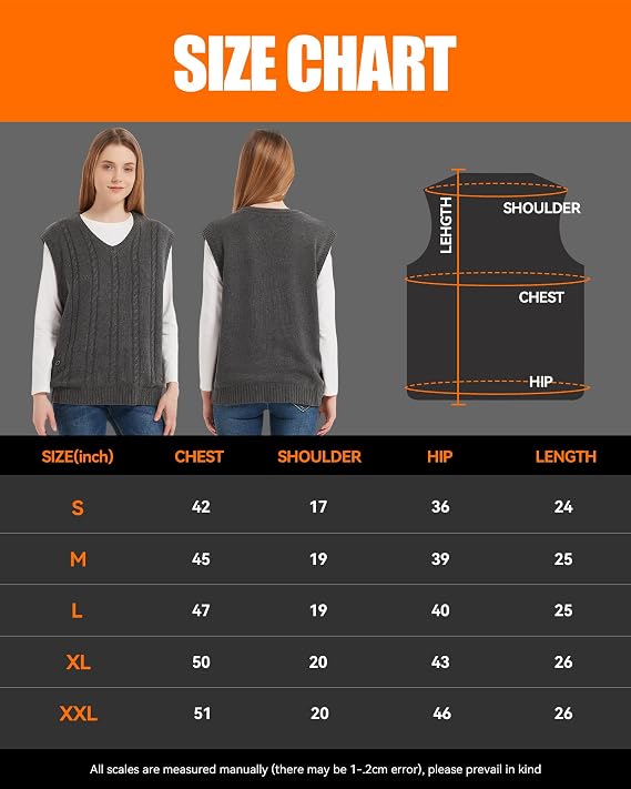 Beheizbare Strickweste für Damen & Herren – Größe XXL incl. 10000mAh Powerbank