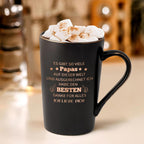 Joymaking Papa Tasse mit Spruch – Geschenk für Papa zum Geburtstag, Vatertag & Weihnachten – Kaffeebecher 400 ml mit Deckel & Goldlöffel, Schwarz, Geschenkbox