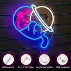 Neon-Schild „Space Cat“ – Galaktisches Licht für Katzenfans