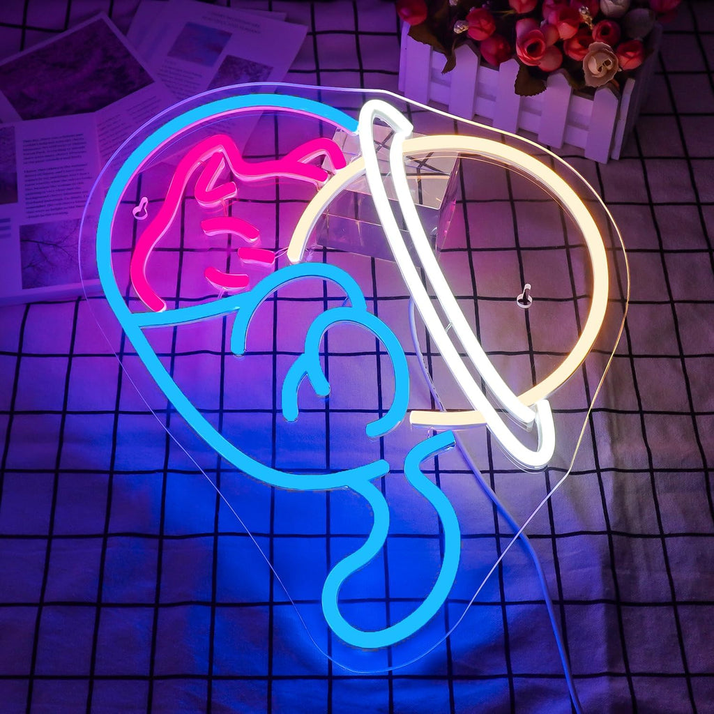 Neon-Schild „Space Cat“ – Galaktisches Licht für Katzenfans