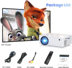 TOPVISION Full HD Beamer 1080P mit Bluetooth 5.1 & 100" Leinwand – 9500 Lumen | 4K-Unterstützung | Heimkino & Outdoor-Projektor