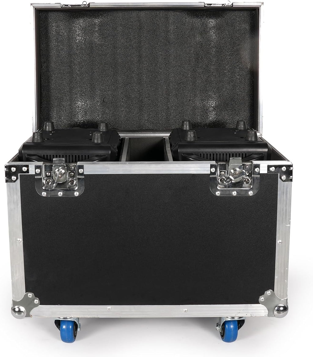 Flightcase mit Rollen 2-in-1 für 2 × 19x15W Moving Head Wash LED – Schwarz