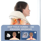 Nackenmassagegerät mit Wärme, Kabelloses Nackenmassagegerät zur Schmerzlinderung, elektrische Shiatsu Schulter Massagegerät mit verstellbaren Trägern für oberen unteren Rückens, Taillenmuskel white