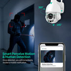 NETVUE WiFi Überwachungskamera Außen – 2K 3MP PTZ 360° Dome-Kamera mit Farbnachtsicht, Personenerkennung & 2-Wege-Audio (B-Ware)