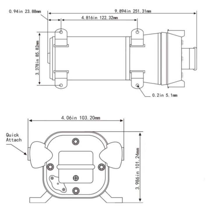 12V Membranpumpe SURGEFLO FL-40 – 17 l/min | Selbstansaugend | Druckwasserpumpe | 40 PSI | Wasserpumpe