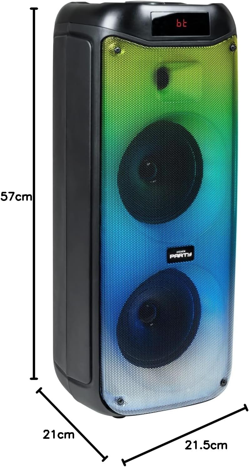 BIGBEN PARTY Speaker XL – 600 W Bluetooth-Lautsprecher | LED | Karaoke | 2 Mikrofone | Tragbar