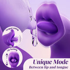 Stoßvibrator-Sexspielzeug, 3-in-1 Mund-, Zungen- und Schlagvibrator, G-Punkt-Vibrator mit 7 Schlag-, 7 Vibrations- und 5 Zungen- und Saugfunktionen