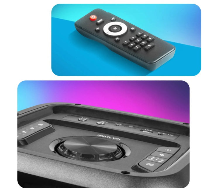 BIGBEN PARTY Speaker XL – 600 W Bluetooth-Lautsprecher | LED | Karaoke | 2 Mikrofone | Tragbar