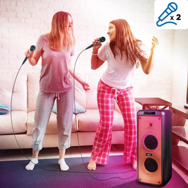 BIGBEN PARTY Speaker XL – 600 W Bluetooth-Lautsprecher | LED | Karaoke | 2 Mikrofone | Tragbar