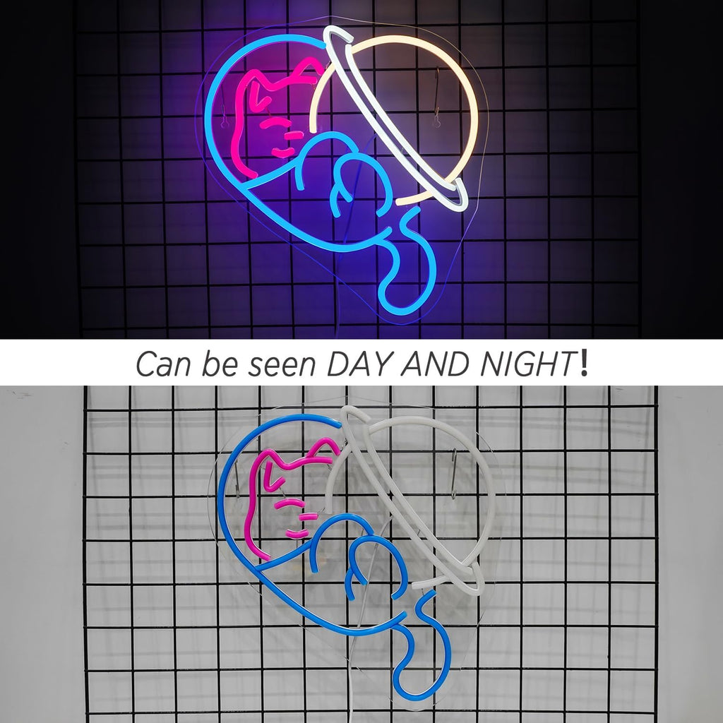 Neon-Schild „Space Cat“ – Galaktisches Licht für Katzenfans