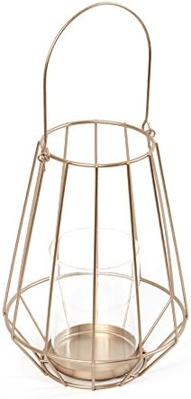 Heitmann Deco Metall-Windlicht ** Goldene Laterne zum aufhängen oder hinstellen ** Incl. Glaseinsatz **