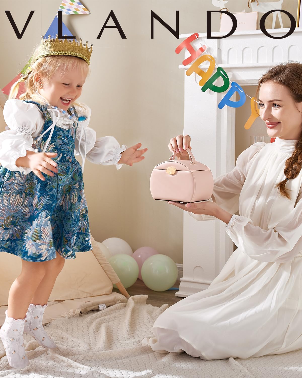 Vlando Musik-Schmuckschatulle mit drehender Ballerina – Abschließbare Schmuckbox für Kinder | Spieluhr mit Melodie | Schmuckkästchen für Ringe, Armbänder & Halsketten