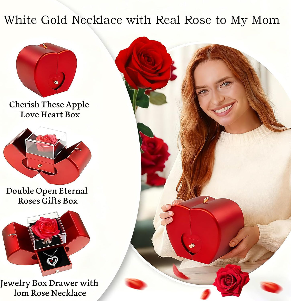 Geschenkset „Mama“ – Ewige Rose & Herzkette  Ein Geschenk von Herzen, das deine Liebe für Mama zum Ausdruck bringt. ❤️
