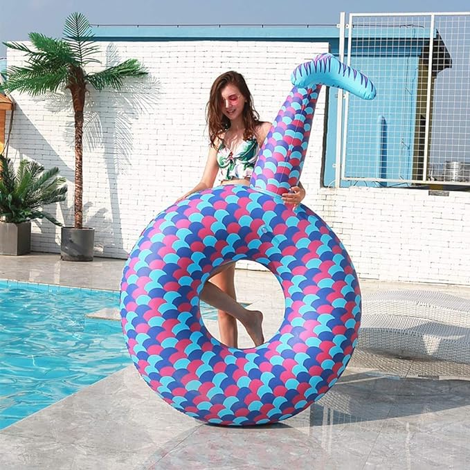 XXL Schwimmring 157 cm Meerjungfrau Flosse Luftmatratze Reifen Pool Aufblastier