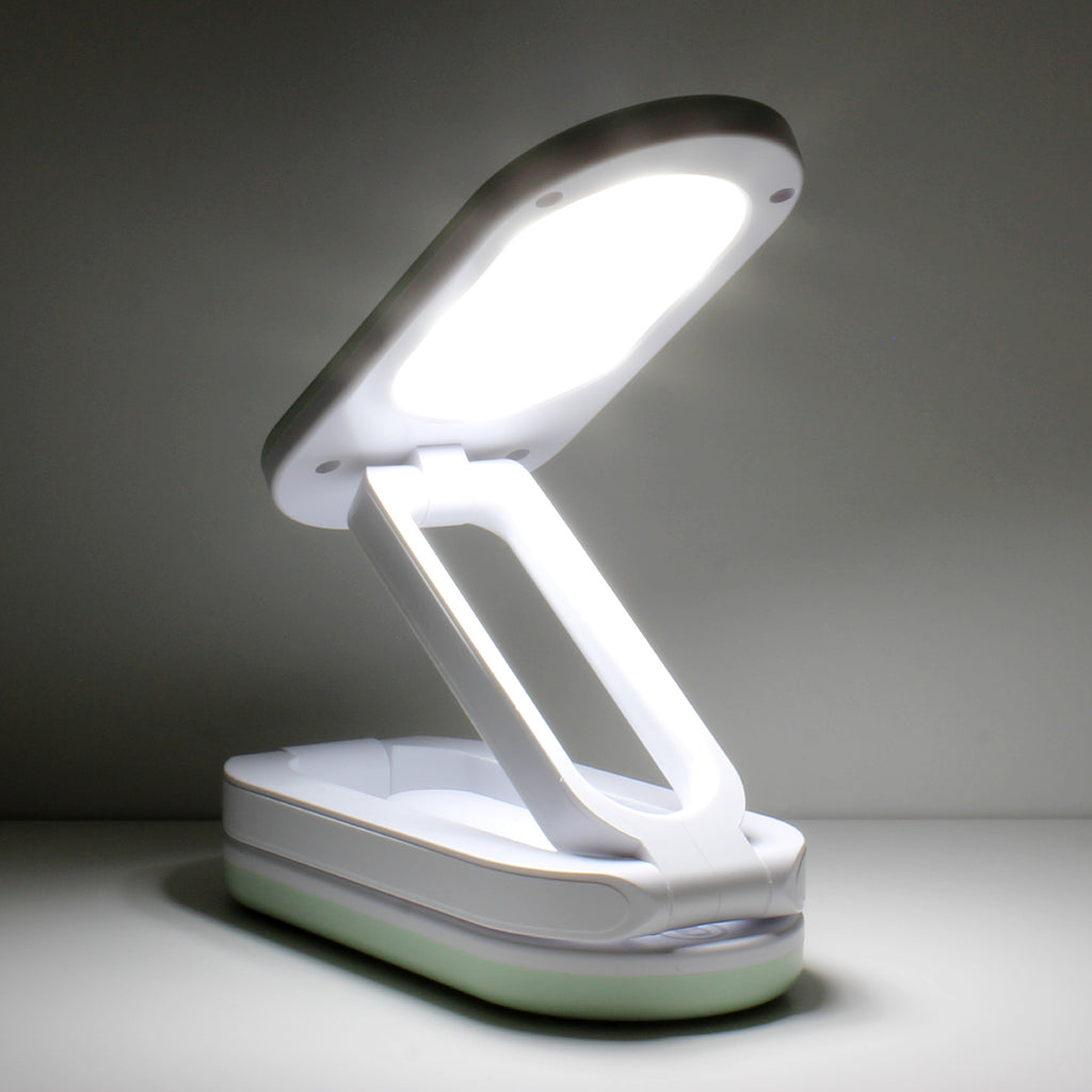 Dimmbare LED Schreibtischlampe USB & Akku betrieben I Faltbare Tischlampe 2 Modi Kalt- und Warm-Weiß