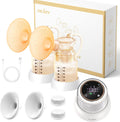 Sejoy YM8076 Milchpumpen elektrisch Doppel, Breast Pump Doppelmilchpumpe, mit 6 Modi und 9 Saugstufen, tragbar wiederaufladbar, Speicherfunktion, LED-Bildschirm, für unterwegs und zu Hause, BPA-frei