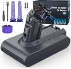 Morpilot 8000mAh Akku für Dyson V6, Ersatzakku für DC62 SV03 DC58 DC59 DC61 DC72 DC74 SV06 SV09 mit 3 waschbaren Filtern