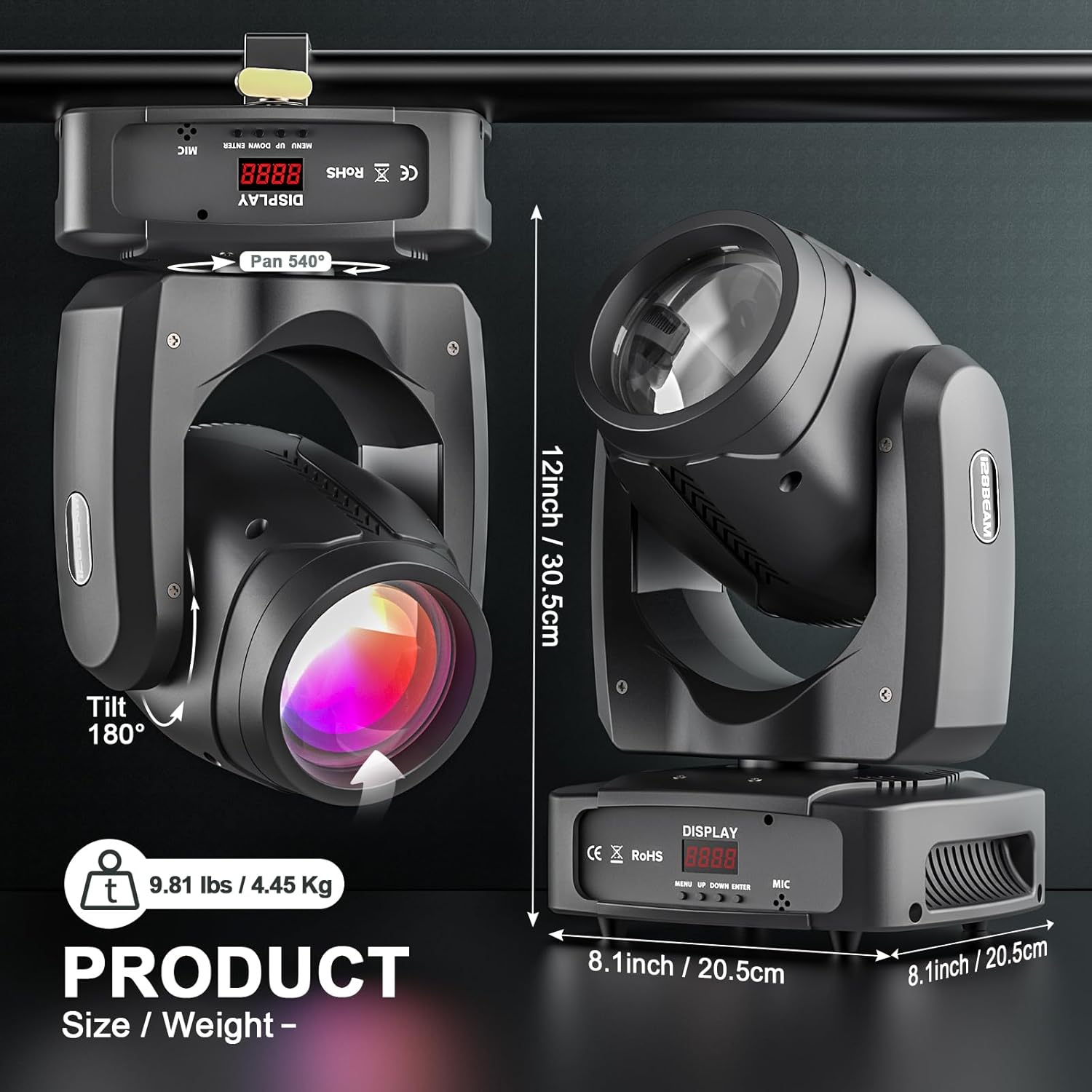 150W Mini Moving Head LED Spot Beam DMX512 – Profi Bühnenlicht mit Prisma | 11/13 Kanäle