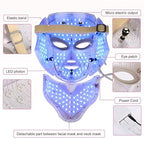 Luxus LED Gesichtsmaske, 7-farbige klare Anti-Aging Gesichtsmaske, zielt auf Akne Flecken und Falten (EU Version mit EU Stecker)