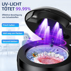 Ultraschallreinigungsgerät 45 kHz mit UV-Reinigung – Für Zahnschienen, Retainer, Prothesen, Schmuck & Zahnbürstenköpfe | 4 Reinigungsmodi | Schwarz