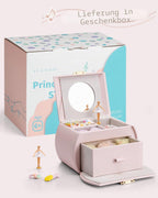Vlando Musik-Schmuckschatulle mit drehender Ballerina – Abschließbare Schmuckbox für Kinder | Spieluhr mit Melodie | Schmuckkästchen für Ringe, Armbänder & Halsketten