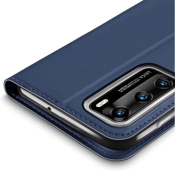 Handyhülle für Huawei P40 Pro, Premium Handy Flip Cover für Huawei P40 Pro Hülle Book Case PU Leder Tasche, Blau