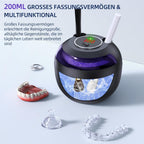 Ultraschallreinigungsgerät 45 kHz mit UV-Reinigung – Für Zahnschienen, Retainer, Prothesen, Schmuck & Zahnbürstenköpfe | 4 Reinigungsmodi | Schwarz