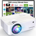 TOPVISION Full HD Beamer 1080P mit Bluetooth 5.1 & 100" Leinwand – 9500 Lumen | 4K-Unterstützung | Heimkino & Outdoor-Projektor