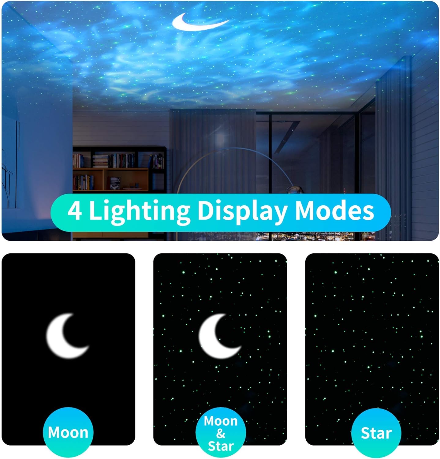 Sternenhimmel Projektor mit Wolkeneffekt – Smart Bluetooth LED Nachtlicht für Magische Lichtmomente