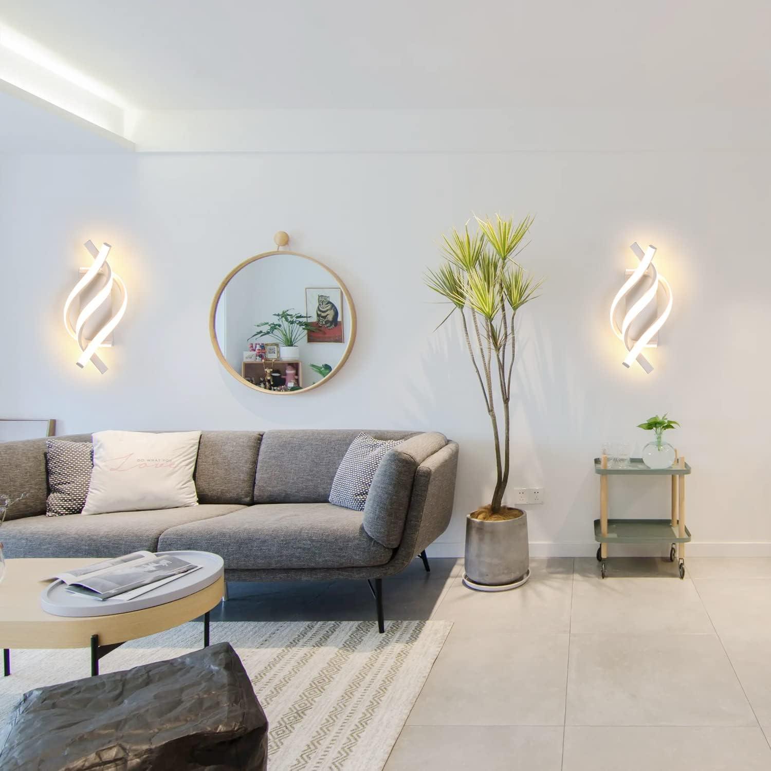 Comely 22W Wandlampe Weiß Modern – LED Wandleuchte Innen, 2500 lm, Warmweiß 3000K