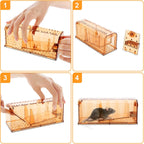 TAKRINK Mausefalle -  Lebend - 2er Set Lebendfalle - Hochsensibel Einfach zu bedienen -  Kindersicher und  wiederverwendbar