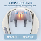 Nackenmassagegerät mit Wärme, Kabelloses Nackenmassagegerät zur Schmerzlinderung, elektrische Shiatsu Schulter Massagegerät mit verstellbaren Trägern für oberen unteren Rückens, Taillenmuskel white