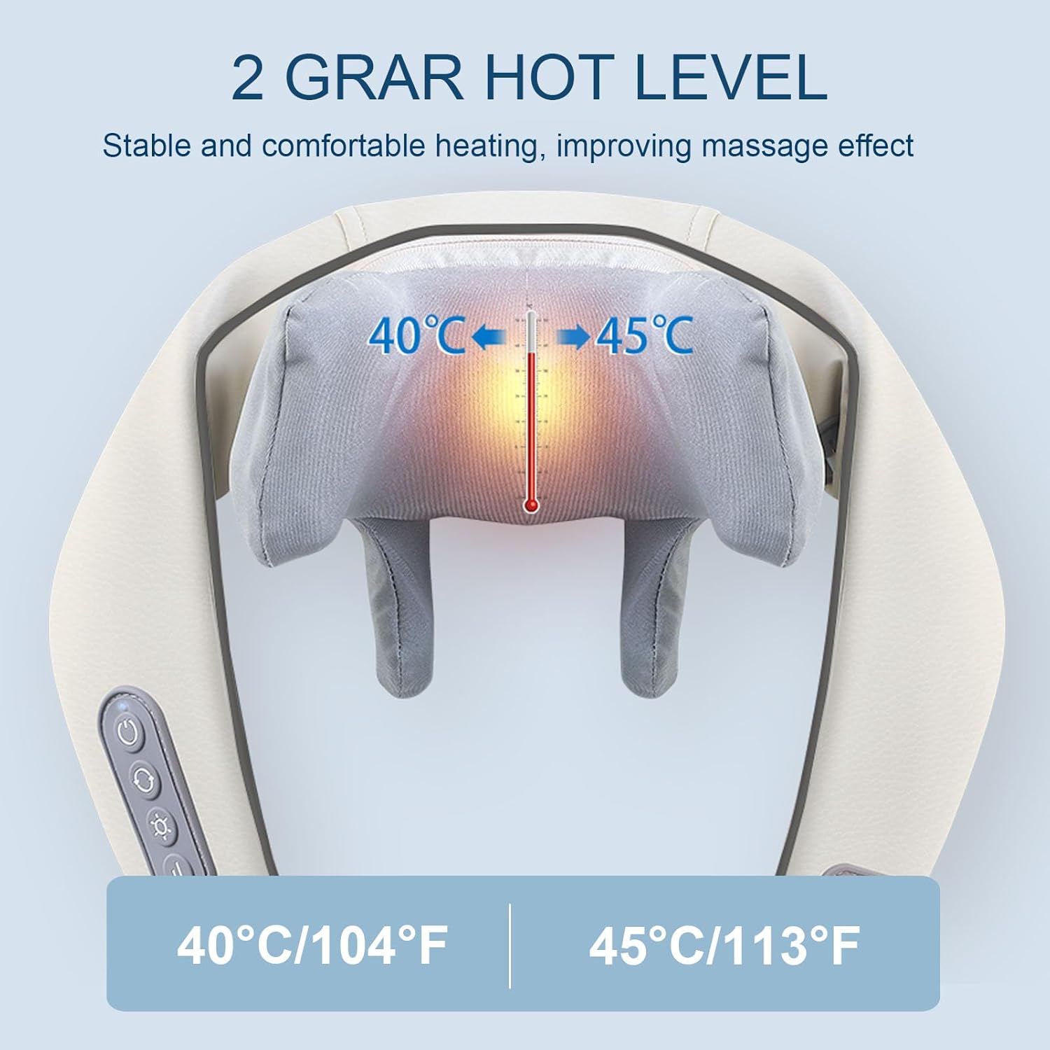 Nackenmassagegerät mit Wärme, Kabelloses Nackenmassagegerät zur Schmerzlinderung, elektrische Shiatsu Schulter Massagegerät mit verstellbaren Trägern für oberen unteren Rückens, Taillenmuskel white