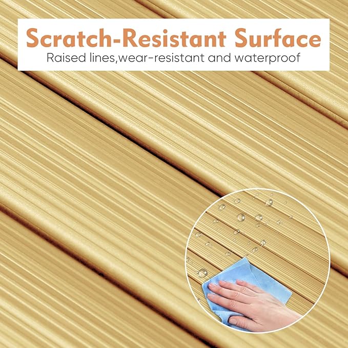 PVC Sichtschutzmatte 100x400cm Doppelte Verstärkung Innen, Balkon / Sichtschutzzaun Windschutz Wasserdicht ohne Bohren für Balkon Garten, Farbe: Bambus