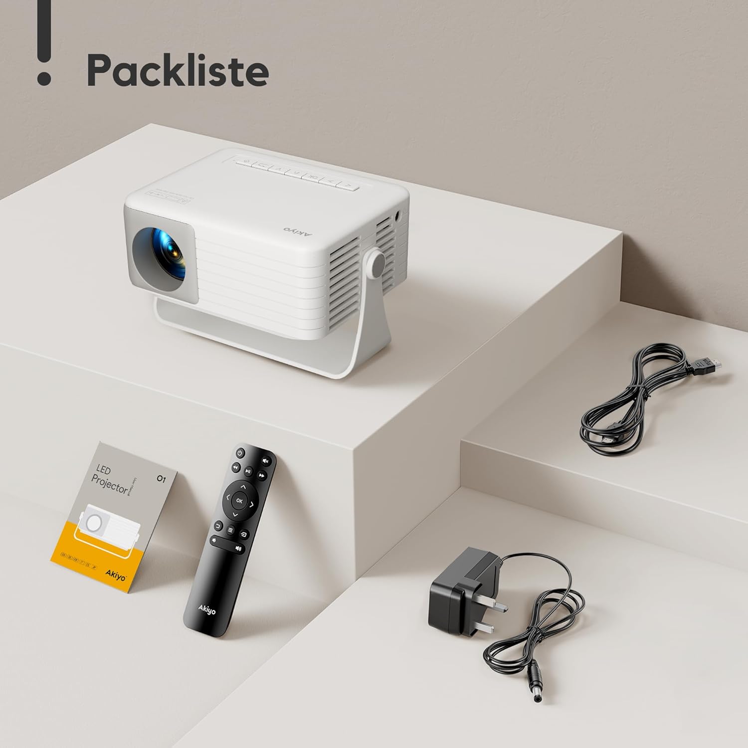 AKIYO O1 Mini Beamer – Kompakt, leistungsstark und flexibel für Ihr Heimkino