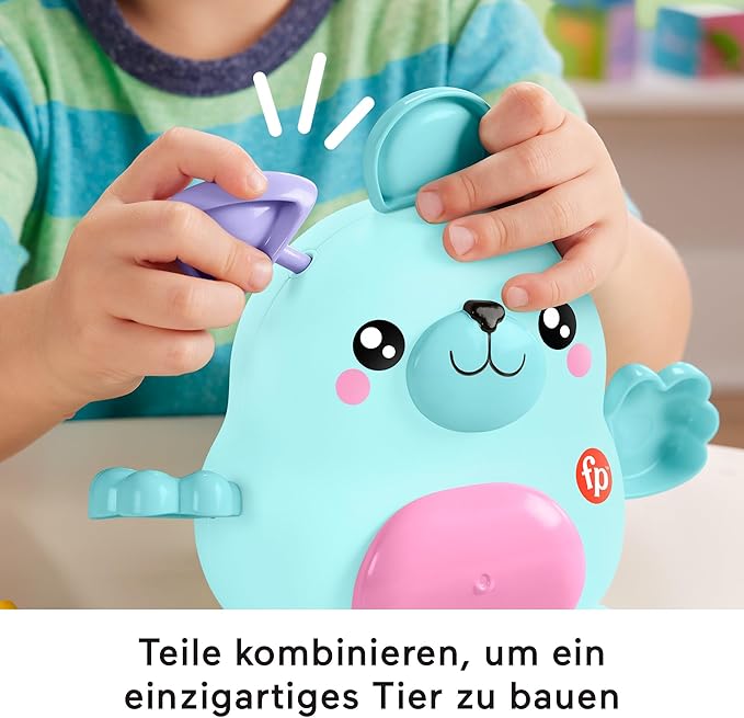 Fisher-Price Spielzeug für Kinder im Kindergartenalter FP Pets Tier zum Kombinieren, kreatives Bauset mit 18 Teilen zum Rollenspiel für Kinder ab 3 Jahren, HXP18